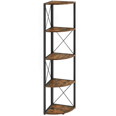 Estantería esquinera de 5 niveles multifuncional para sala de estar baño cocina dormitorio y oficina. Fácil de montar color marrón 120005617