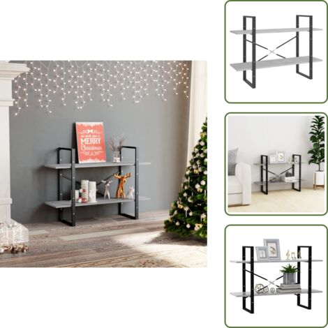 Estantería gris hormigón - vidaXL Estantería de 2 niveles contrachapada gris hormigón 100x30x70cm - Estantería de 2 niveles