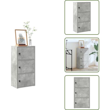 Estantería gris hormigón - vidaXL Estantería de madera de ingeniería gris hormigón 40x24x77 cm - Estantería de ingeniería