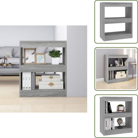 Estantería gris - vidaXL Estantería/divisor de espacios color gris Sonoma 60x30x72 cm - Estantería de madera
