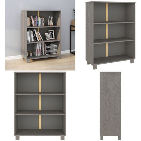 Estantería HAMAR madera maciza pino gris claro 85x35x112 cm - Estantería para libros - Estantería decorativa