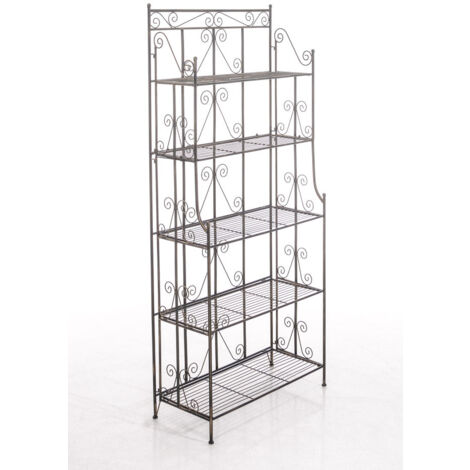 Estantería independiente con 5 niveles de almacenamiento balcón terraza salón plegable en metal bronce 100003969