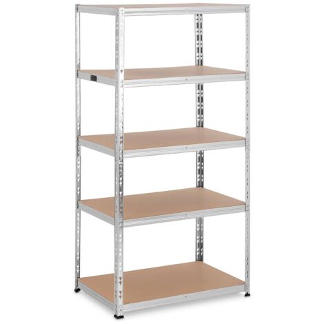 MSW Estantería industrial - 90 x 60 x 180 cm - 5 x 175 kg - Gris