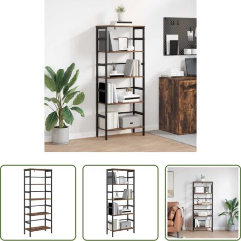 Estantería industrial -  Estante de libros Roble ahumado 60 x 29,5 x 149 cm