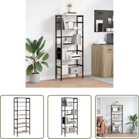 Estantería industrial -  Estante de libros Roble Sonoma 60 x 29,5 x 149 cm