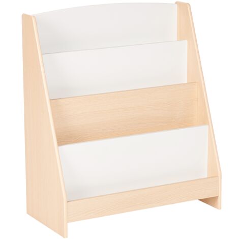 Estantería infantil de 4 baldas para libros expositor para habitación infantil de MDF madera clara Liloet