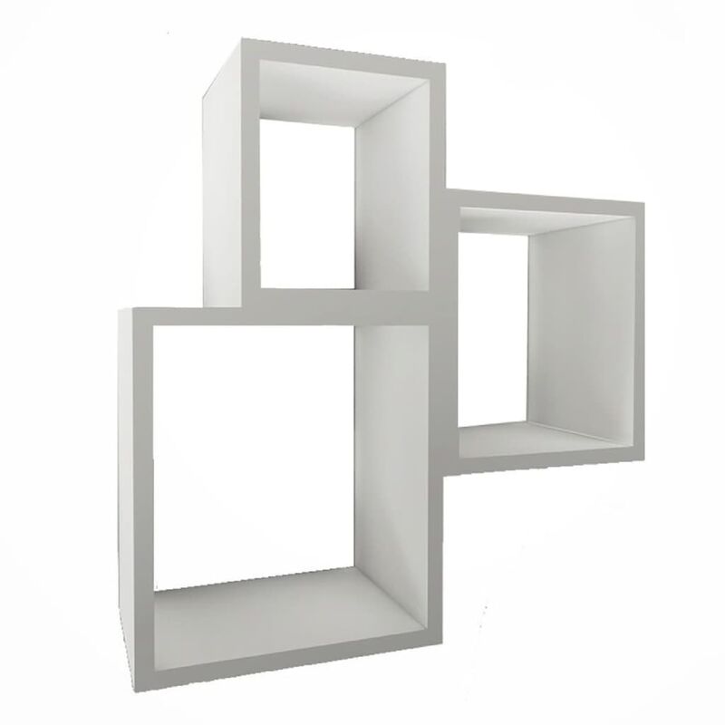 

Home Mania - Homemania Estante de pared Kutugen blanco 65x20x60 cm - Blanco