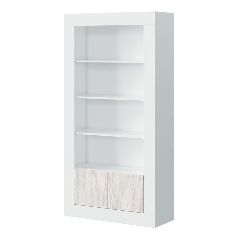 

Estantería librería 5 estantes 2 puertas blanco artik y blanco velho 181x94x35 cm