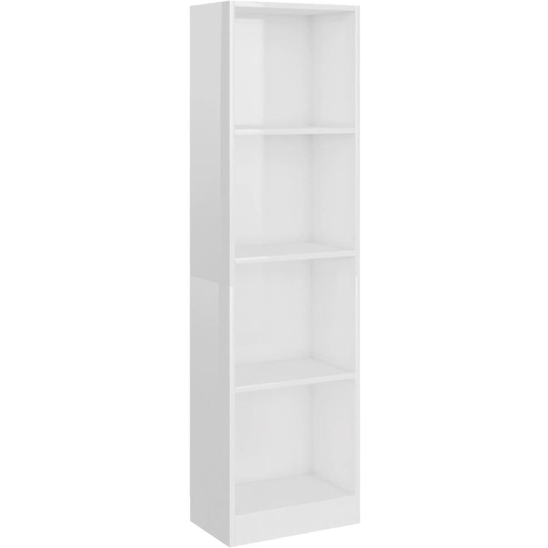 

vidaXL Estantería de Aglomerado Blanco Brillante 40x24x142 cm - Blanco
