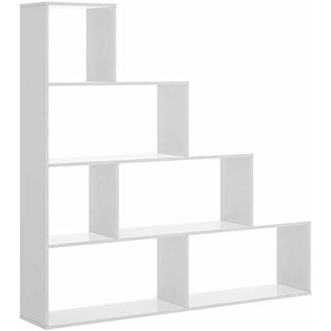 Estantería Librería, acabado Blanco Brillo, medida 145 x 145 x 29 cm de fondo