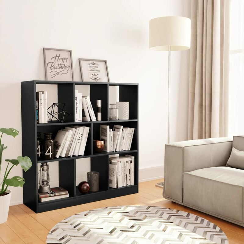 

Estantería librería de aglomerado negro 97,5x29,5x100 cm