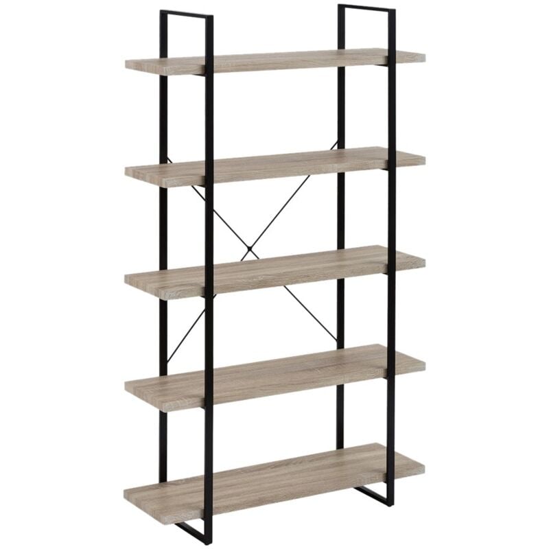 

Estantería librería de metal negra industrial de 179x33x100cm