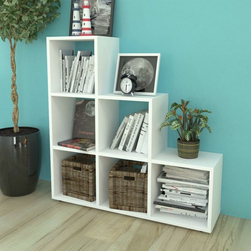 

Estanteria libreria en forma de escalera 107 cm blanca