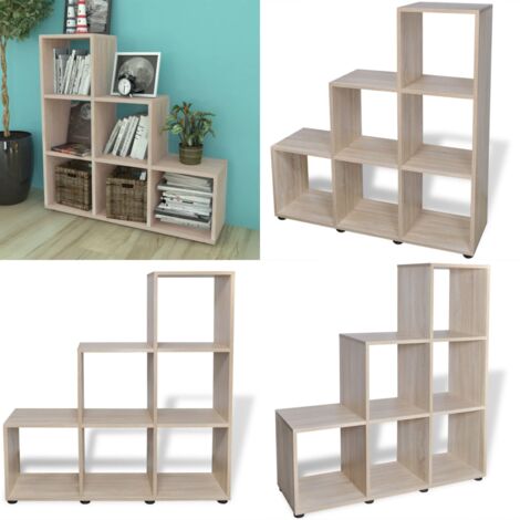 Estantería librería en forma de escalera 107 cm blanca - Estantería de madera - Estantería con compartimentos