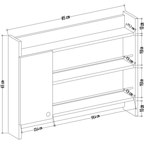 Estantería, librería, estante de pared Shelf Antracita