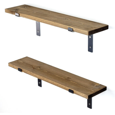 Estantería, librería, estante de pared Shelf Negro Nuez