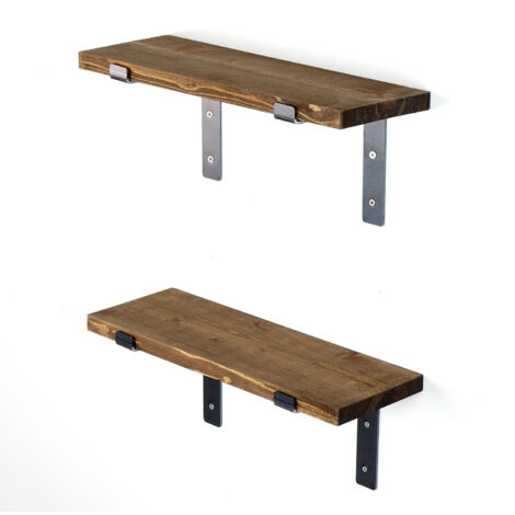 Estantería, librería, estante de pared Shelf Negro Nuez