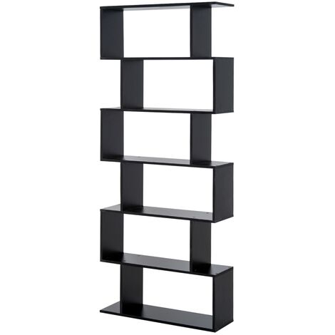 Estantería librería estantería para libros moderna con 6 estantes para comedor salón estudio 80x23x192 cm negro