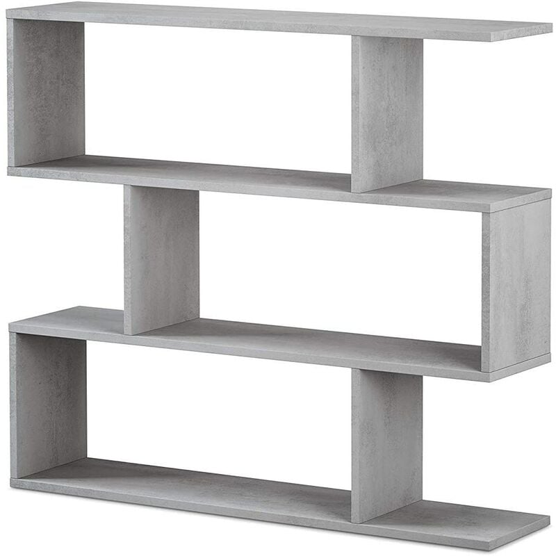 

Estantería librería Grecia, Comedor, Salon o Oficina, Medidas: 110 x 97 x 25 cm de Fondo ( Gris motée)