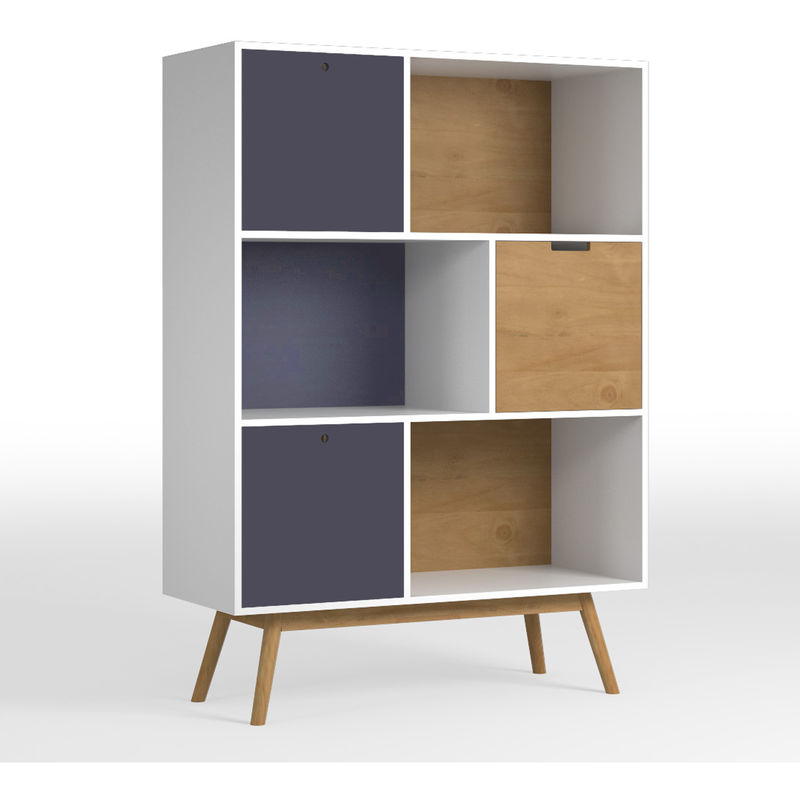

Estantería / Libreria SABIRA Blanco. Pino Macizo. 3 Puertas. 141 Cm Alto