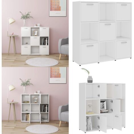 Estantería librería madera contrachapada blanco 90x30x90 cm - Estantería para libros - Estantería con compartimentos