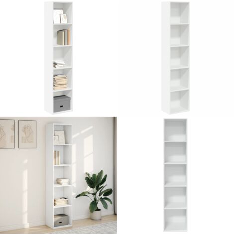 Estantería librería madera de ingeniería blanco 40x30x189 cm - Estantería de ingeniería - Almacenamiento en casa