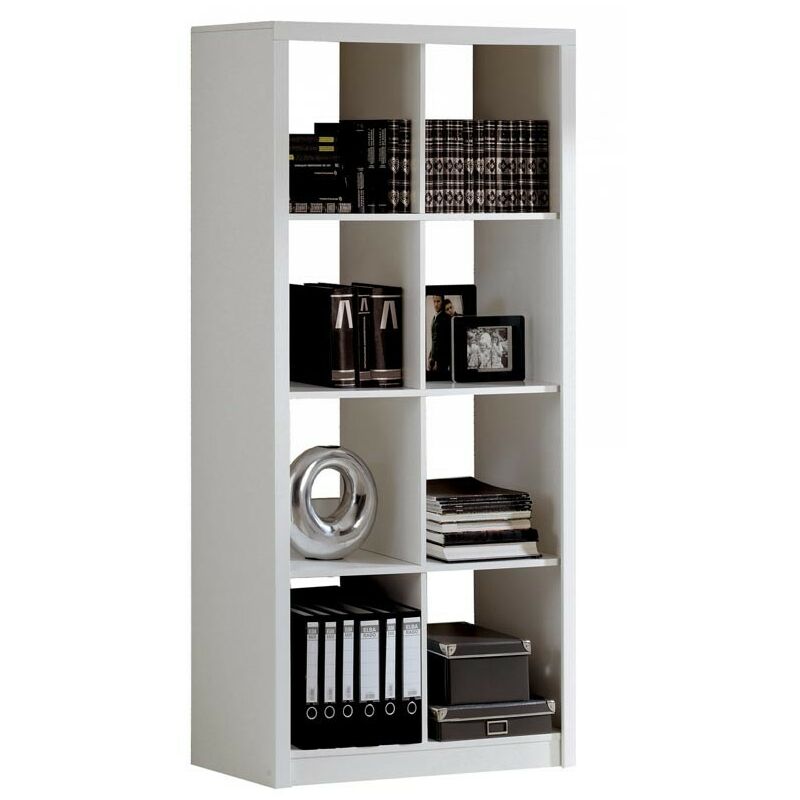 

Estantería librería Studio 8 Huecos Color Blanco salón Oficina despacho Moderno Muebles 182x93x32 cm