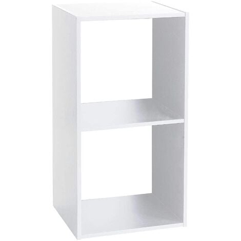 Estantería madera 2 estantes mezcla natural blanco