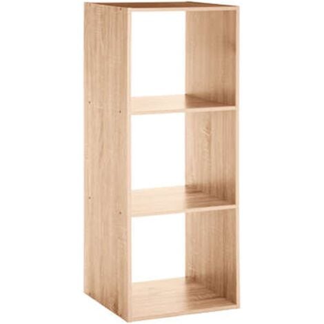 FIVE Estantería madera 3 estantes mezcla natural