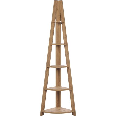 Estantería madera clara 5 niveles madera de ingeniería escalera esquinera moderno contemporáneo Mobile Solo - Madera clara