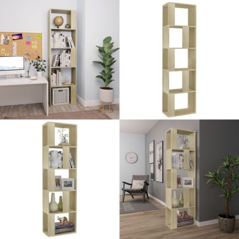 Estantería madera contrachapada color roble Sonoma 45x24x159 cm - Estantería de libros - Estantería de madera contrachapada