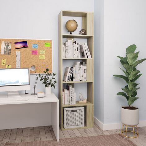 Estantería madera contrachapada color roble Sonoma 45x24x159 cm vidaXL