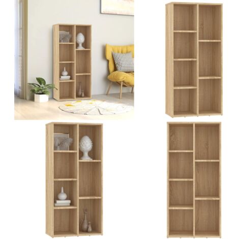Estantería madera contrachapada color roble Sonoma 50x25x106cm - Estantería para libros - Estantería de contrachapado