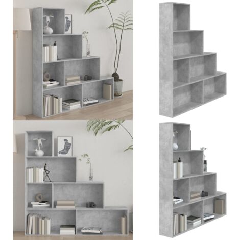 Estantería madera contrachapada gris hormigón 155x24x160cm - Estantería de madera - Estantería gris hormigón