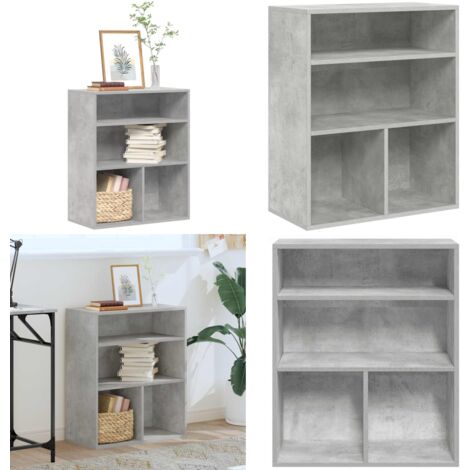 Estantería madera contrachapada gris hormigón 60x30x71,5 cm - Estantería para libros - Estantería decorativa