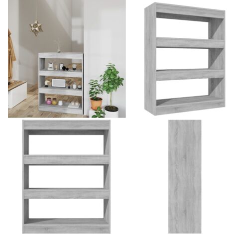 Estantería madera contrachapada gris Sonoma 80x30x103 cm - Estantería de madera - Estantería gris