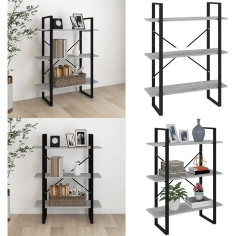 Estantería madera contrachapada gris Sonoma 80x30x105 cm - Estantería gris - Almacenamiento en casa