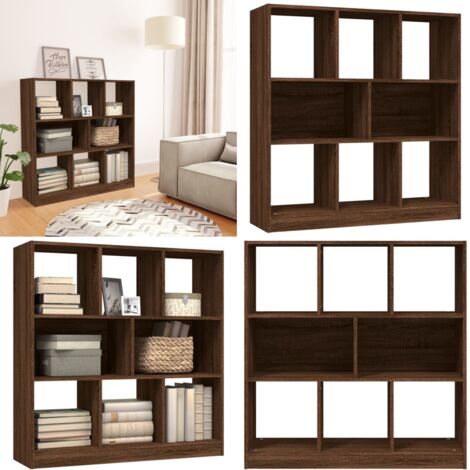Estantería madera contrachapada marrón roble 97,5x29,5x100 cm - Estantería decorativa - Estantería de contrachapado