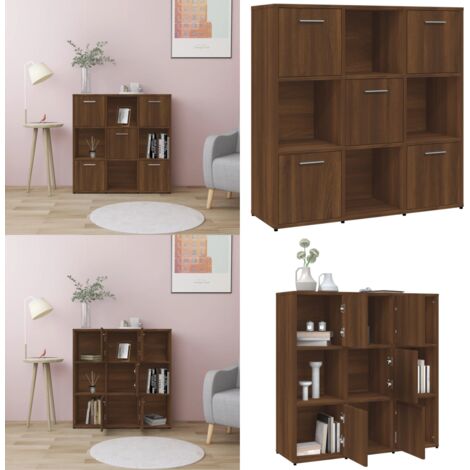 Estantería madera contrachapada roble marrón 90x30x90 cm - Estantería contrachapada - Estantería roble