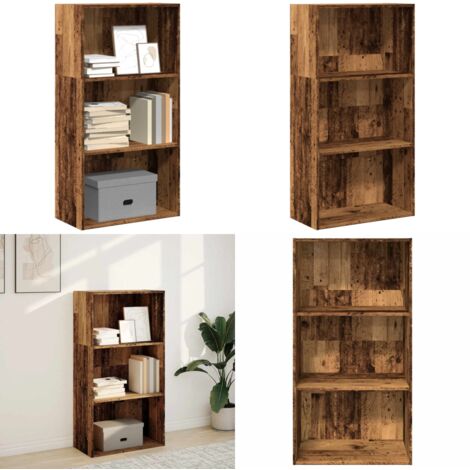Estantería madera de ingeniería color envejecido 60x30x114 cm - Almacenamiento en casa - Estantería de madera envejecida