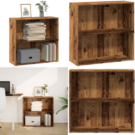 Estantería madera de ingeniería color envejecido 80x30x77 cm - Almacenamiento en casa - Estantería de madera envejecida
