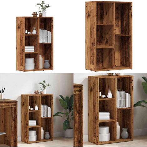 Estantería madera de ingeniería envejecida 50x25x80 cm - Estantería de madera - Estantería decorativa