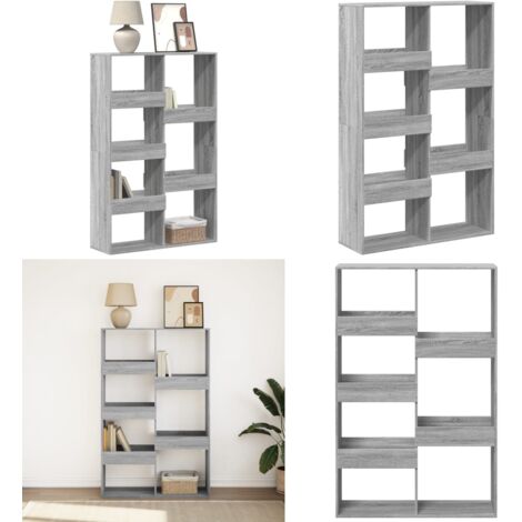 Estantería madera de ingeniería gris Sonoma 100x33x155,5 cm - Estantería gris - Estantería de ingeniería