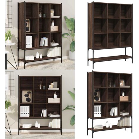 Estantería madera de ingeniería marrón roble 102x30x141,5 cm - Estantería de acero - Estantería para libros