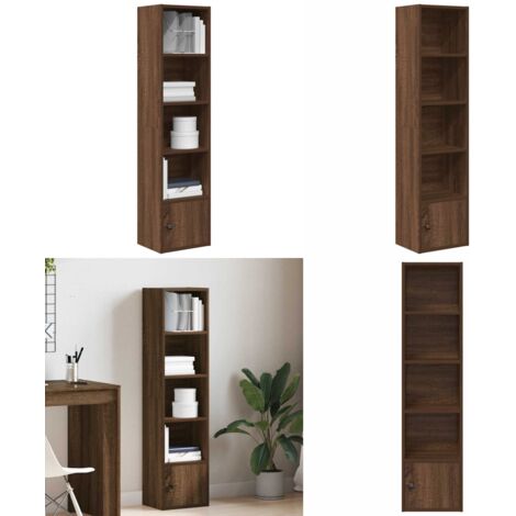Estantería madera de ingeniería marrón roble 31x24x127 cm - Estantería de libros - Estantería decorativa