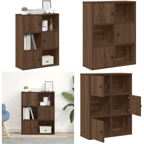 Estantería madera de ingeniería marrón roble 60x24x76,5 cm - Estantería de libros - Estantería decorativa