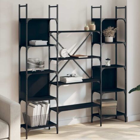 Estantería madera de ingeniería negra 155,5x24x166,5 cm vidaXL