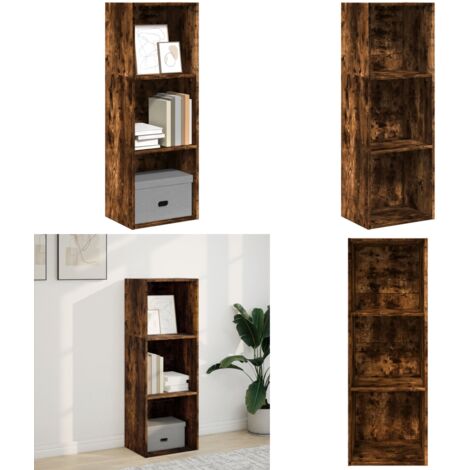 Estantería madera de ingeniería roble ahumado 40x30x114 cm - Almacenamiento en casa - Estantería de roble