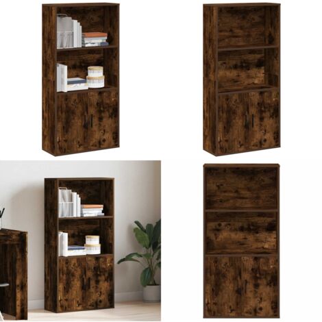 Estantería madera de ingeniería roble ahumado 60x24x120 cm - Estantería de libros - Estantería decorativa