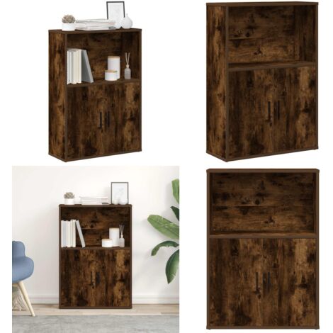 Estantería madera de ingeniería roble ahumado 60x24x85 cm - Estantería de libros - Armario de almacenamiento